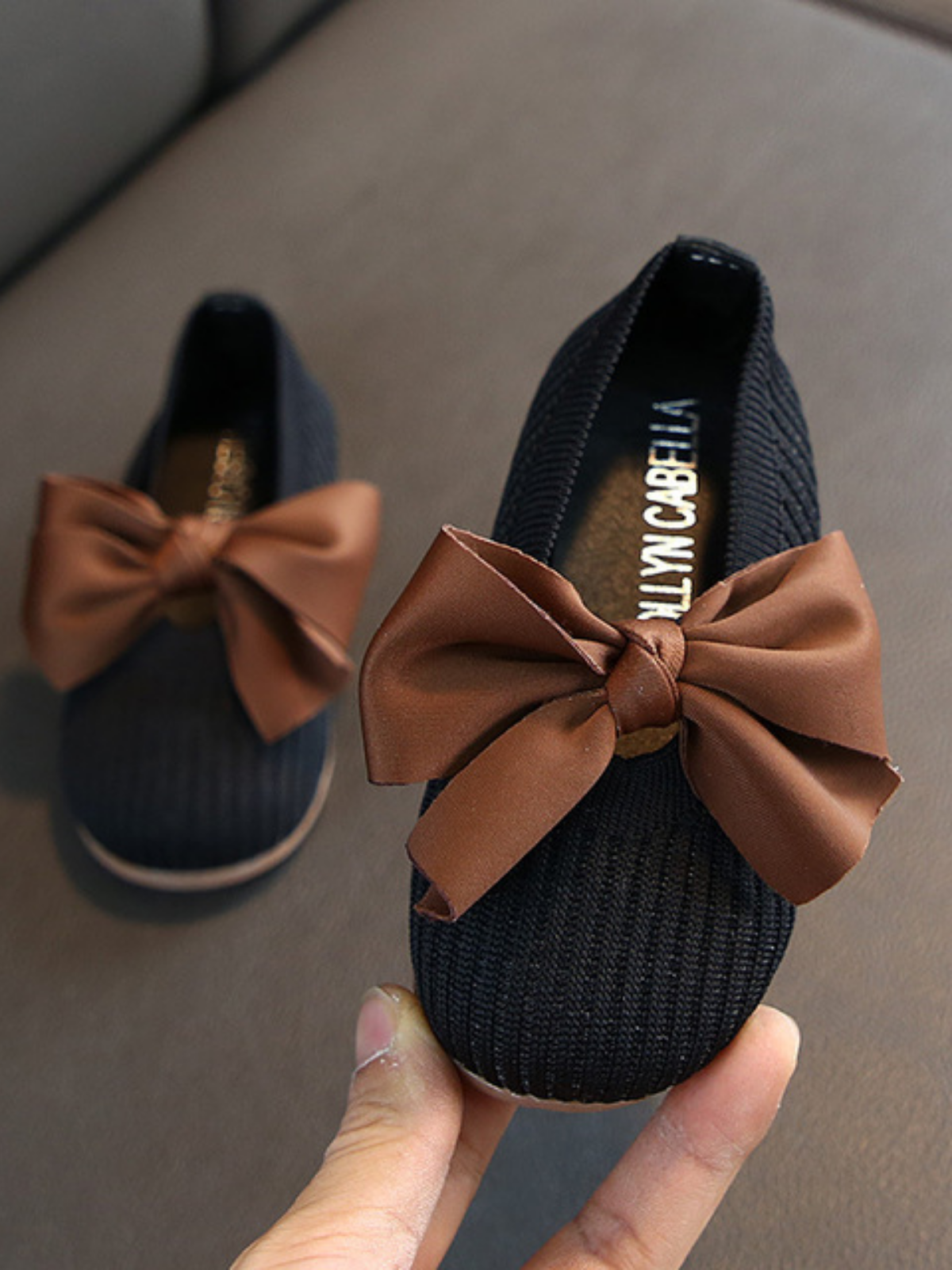 Soft Cotton Weave Bow Flats | Shoes By Liv & Mia - Mia Belle Girls