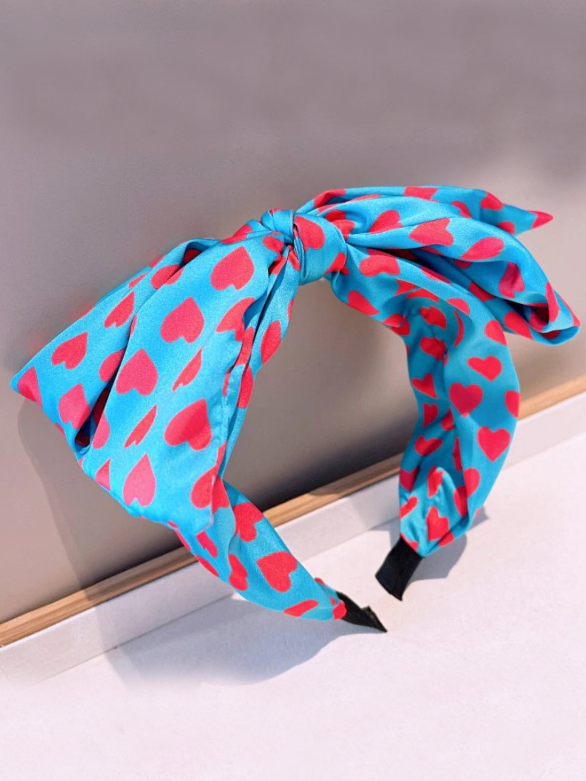 Mia Belle Girls Heart Print Bow Headband | Girls Accessories