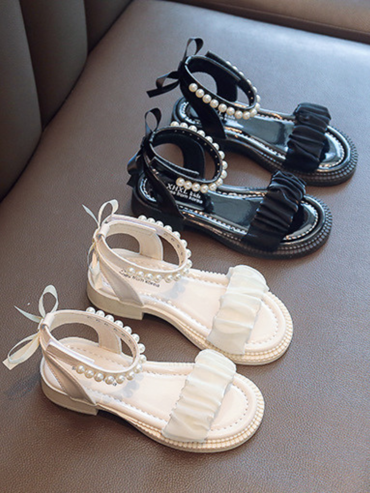 Toddler Shoes By Liv & Mia | Little Girls Pearled Ankle Strap Sandals