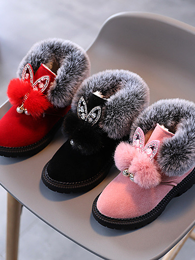 Shoes By Liv & Mia | Faux Fur Pom Pom Boots - Mia Belle Girls