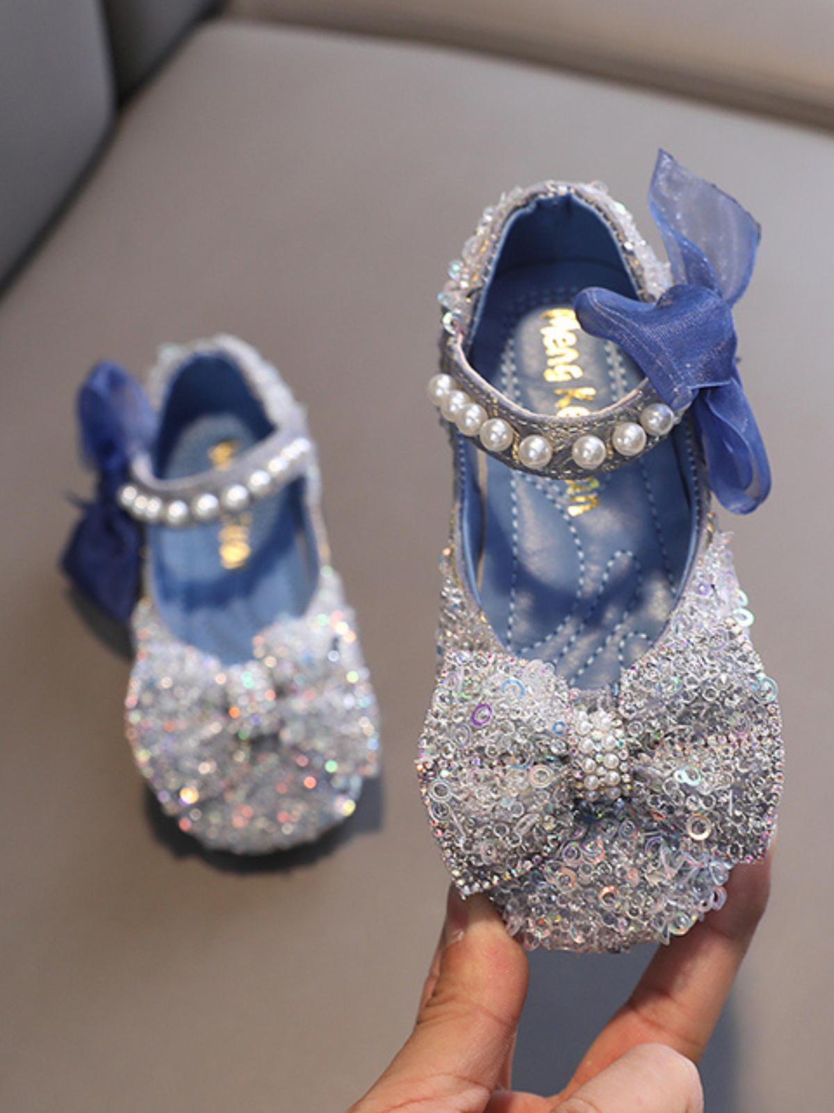 Shoes By Liv & Mia | Girls Diamonds & Pearls Lace Bowknot Dress Flats