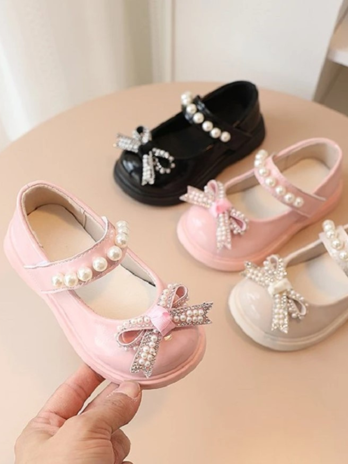 Mia Belle Girls Pearl Strap Mary Jane Shoes | Shoes By Liv & Mia