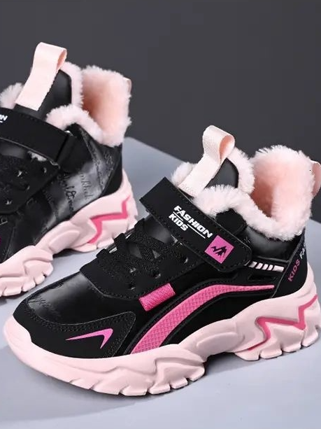 Back To School Shoes | Pink Fleece Lined Sneakers | Mia Belle Girls