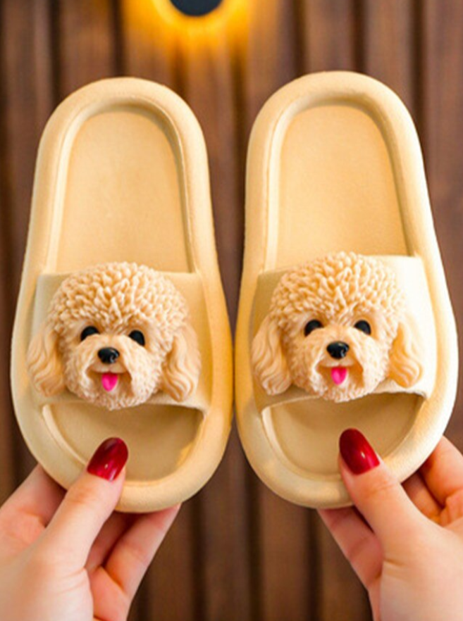Girls Puppy Love Beach Slides By Liv and Mia - Beige