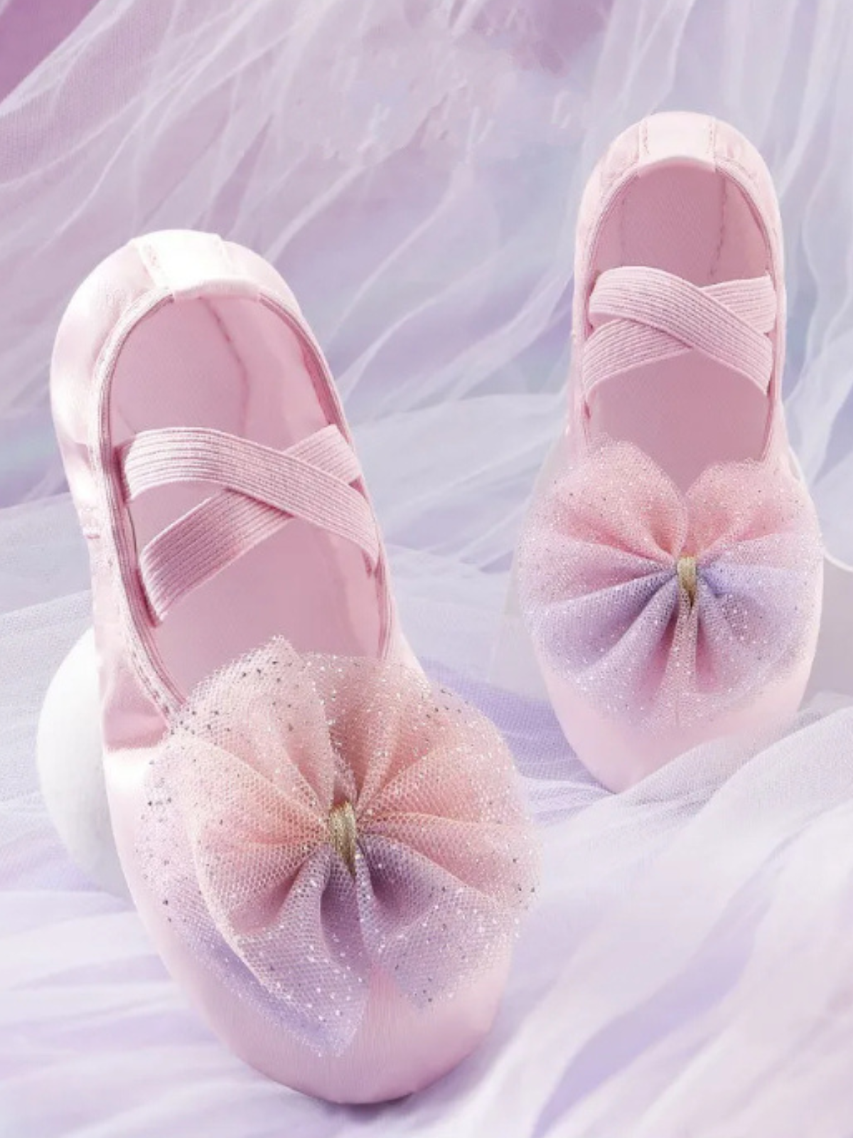 Mia Belle Girls Tulle Bows Ballet Shoes | Shoes By Liv & Mia