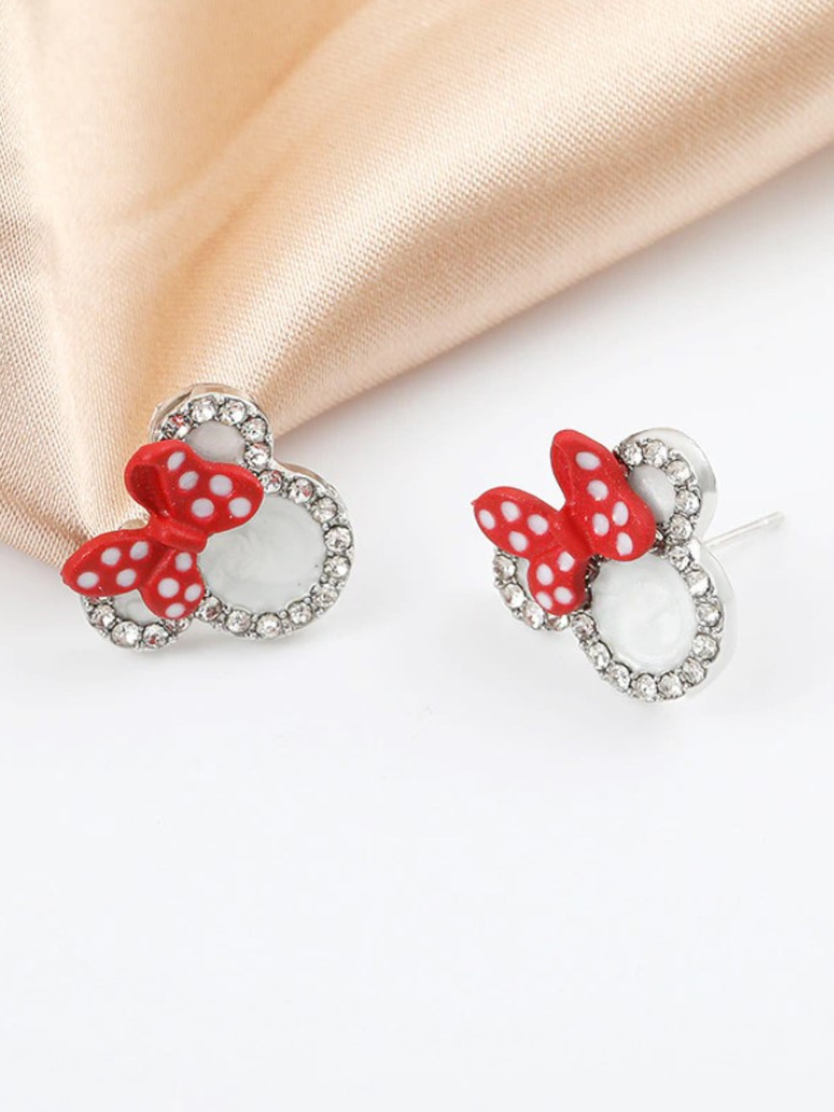 Mia Belle Girls Red Bowknot Mouse Earrings | Girls Accessories