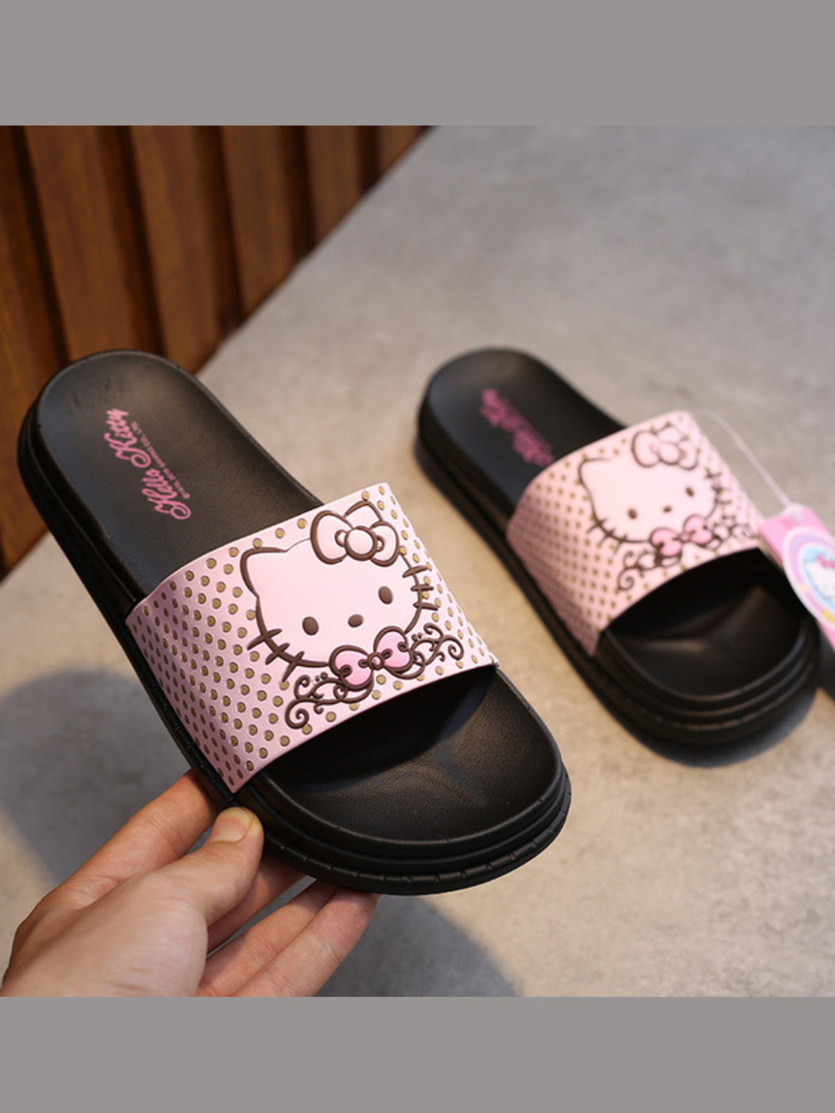 Shoes By Liv & Mia | Girls Cute Kitten Slide On Sandals | Kids Shoes