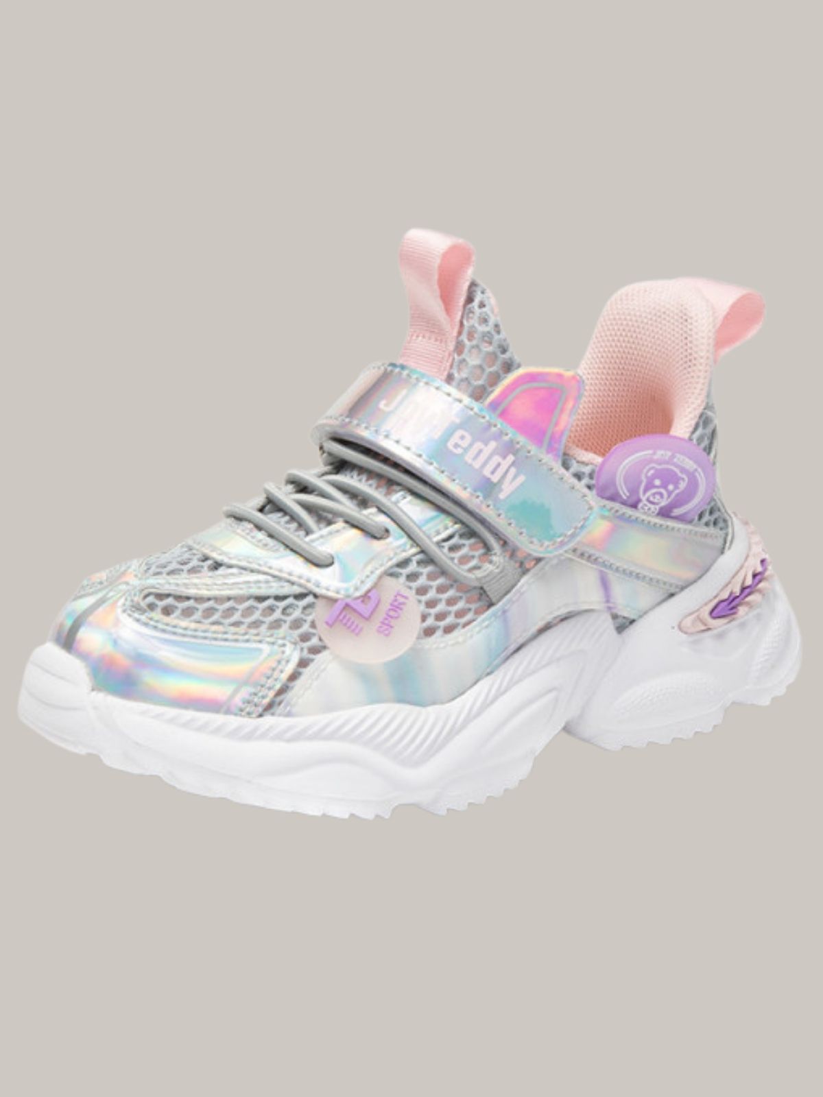 Girls Sporty Design Mesh Sneakers By Liv and Mia Silver