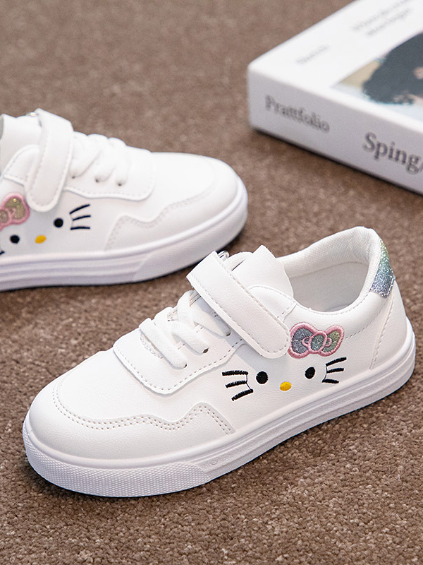Back To School Shoes | Glitter Heel Kitten Sneakers | Mia Belle Girls