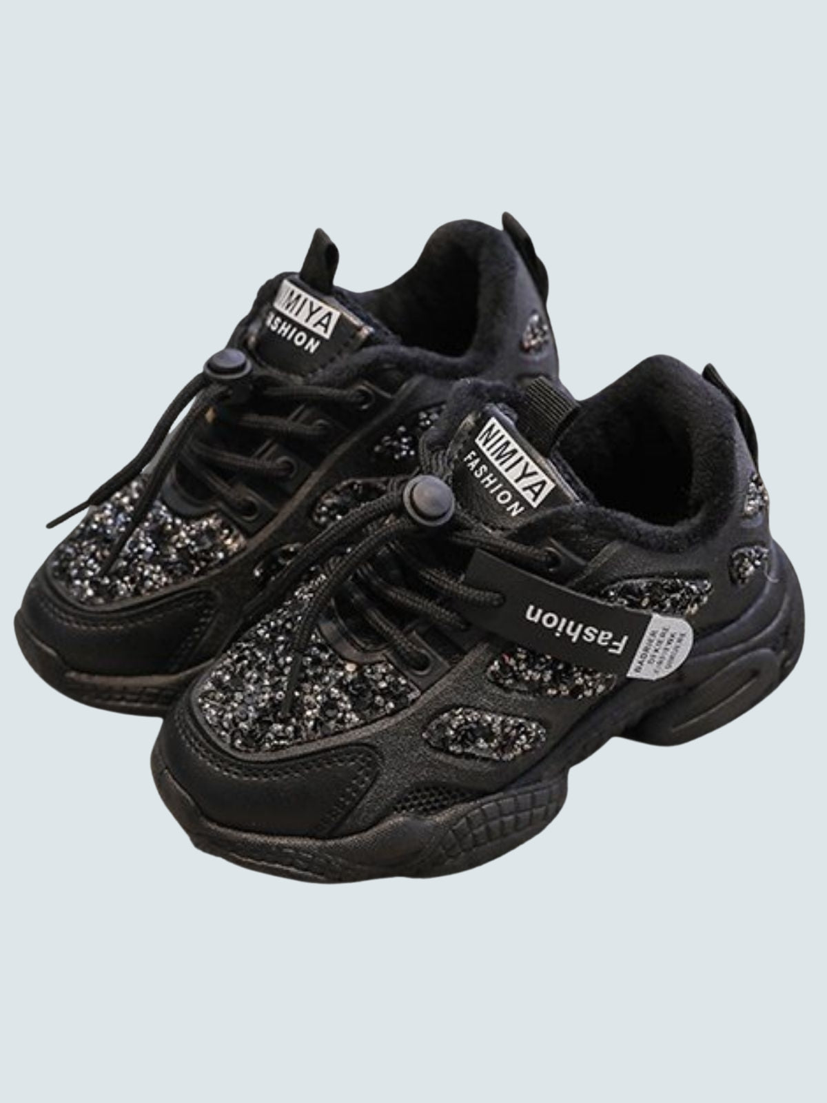 Girls Casual Kid Fleece Lined Sneakers By Liv and Mia Black