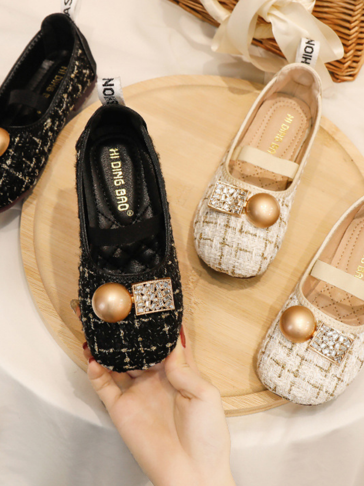 Shoes By Liv & Mia | Girls Tweed Mary Jane Flats