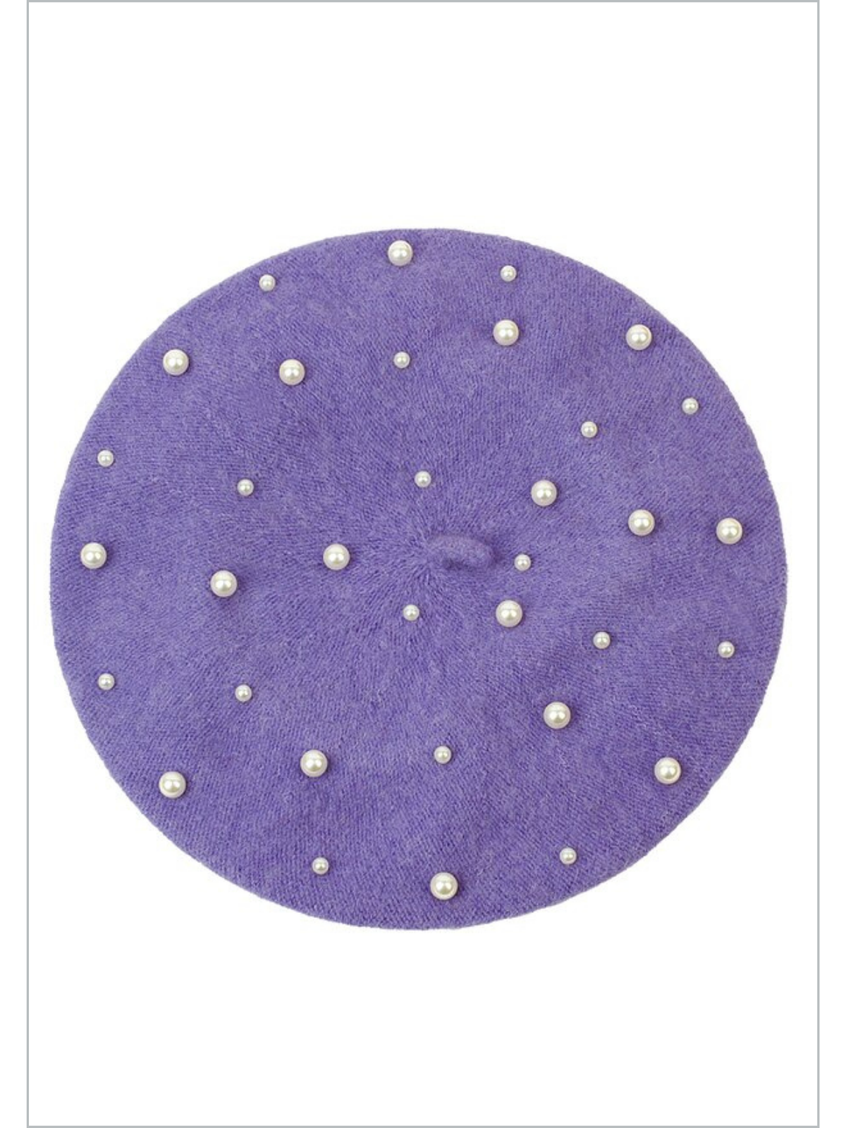 Mia Belle Girls Pearl-Embellished Wool Beret | Girls Accessories