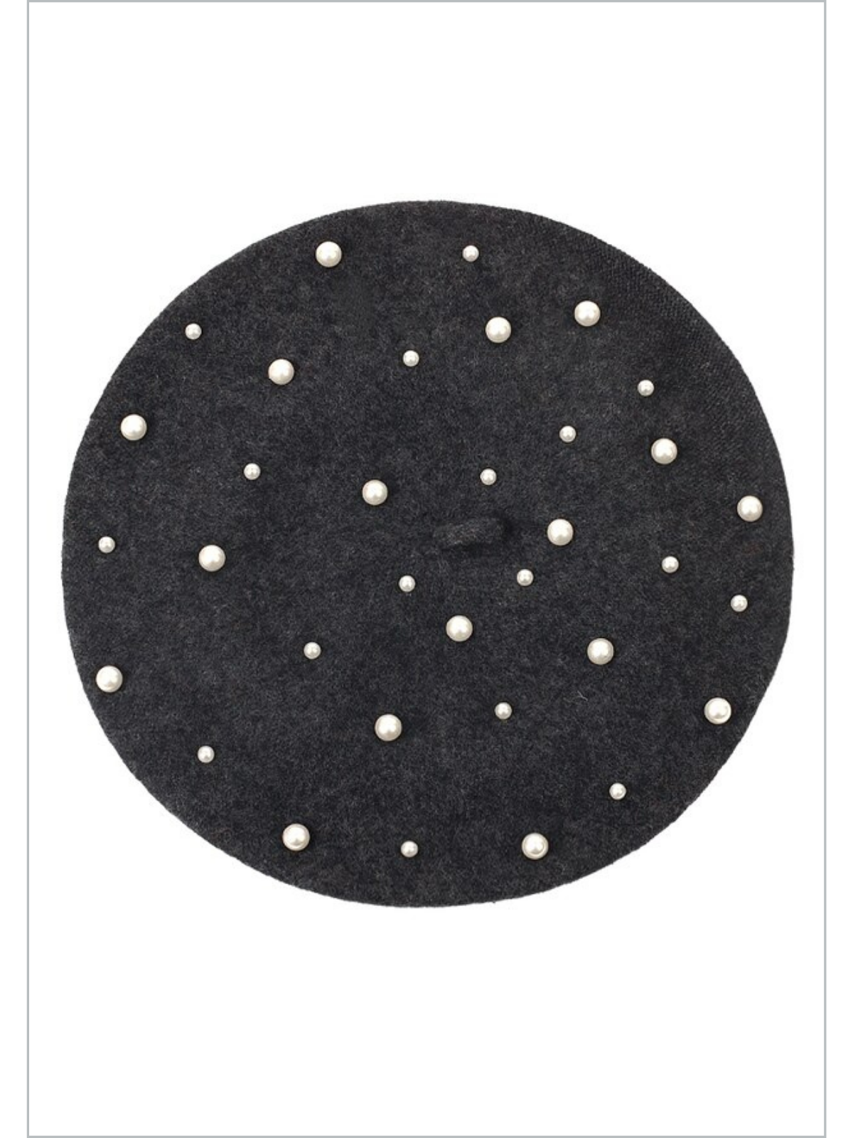Mia Belle Girls Pearl-Embellished Wool Beret | Girls Accessories