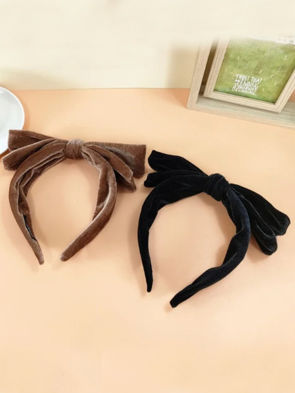 Mia Belle Girls Double Bow Velvet Headband | Girls Accessories