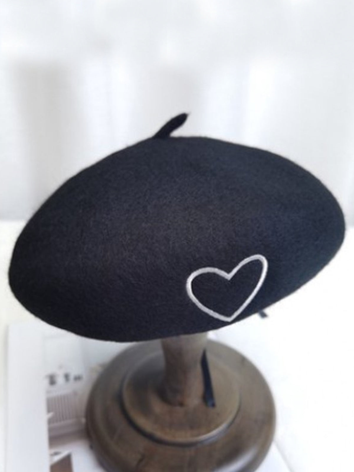 Mia Belle Girls Heart-Embroidered Winter Beret | Girls Accessories