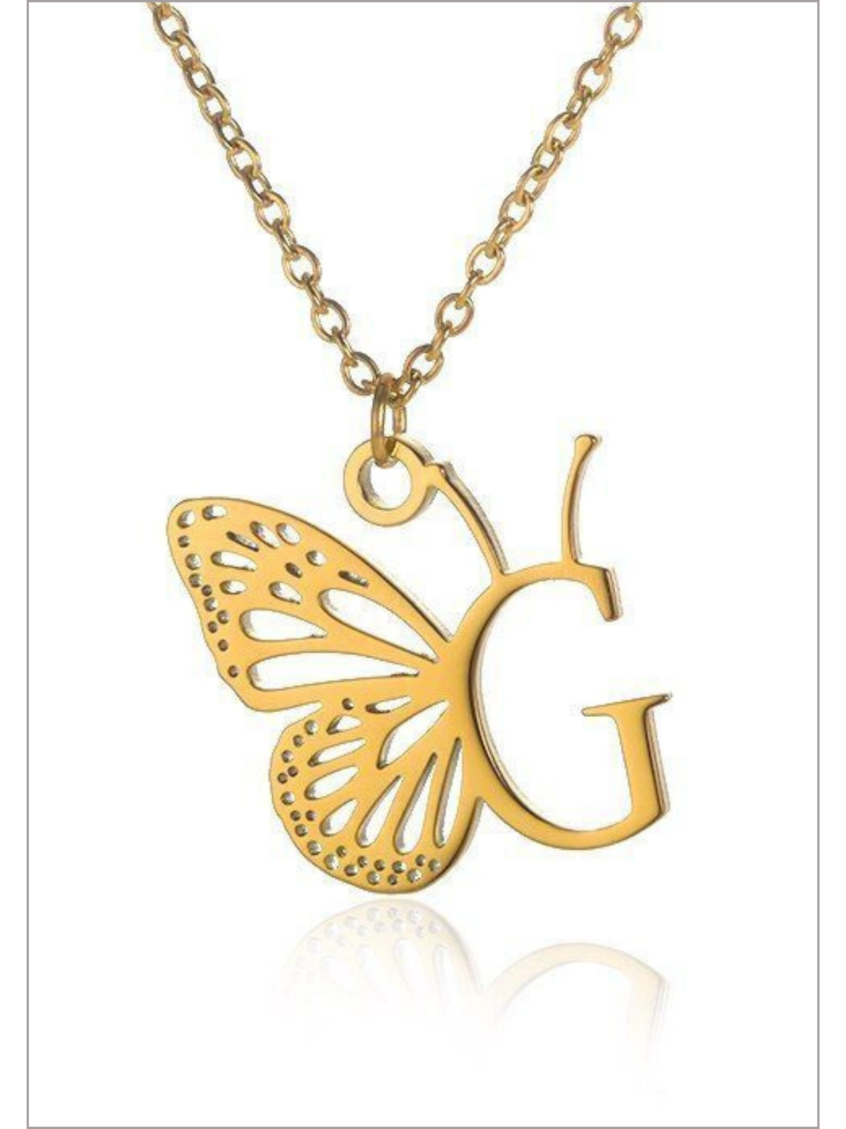 Mia Belle Girls Butterfly Letter Pendant Necklace | Girls Accessories