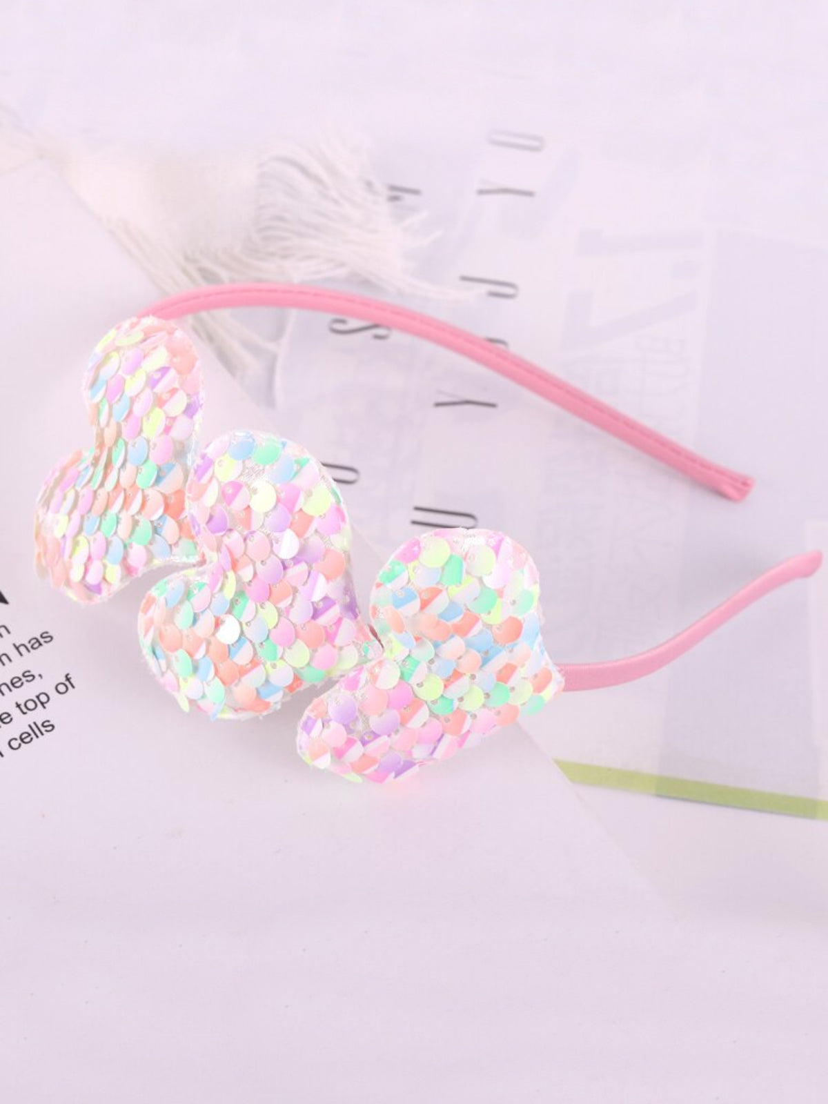 Mia Belle Girls Sequin Hearts Headband | Girls Accessories