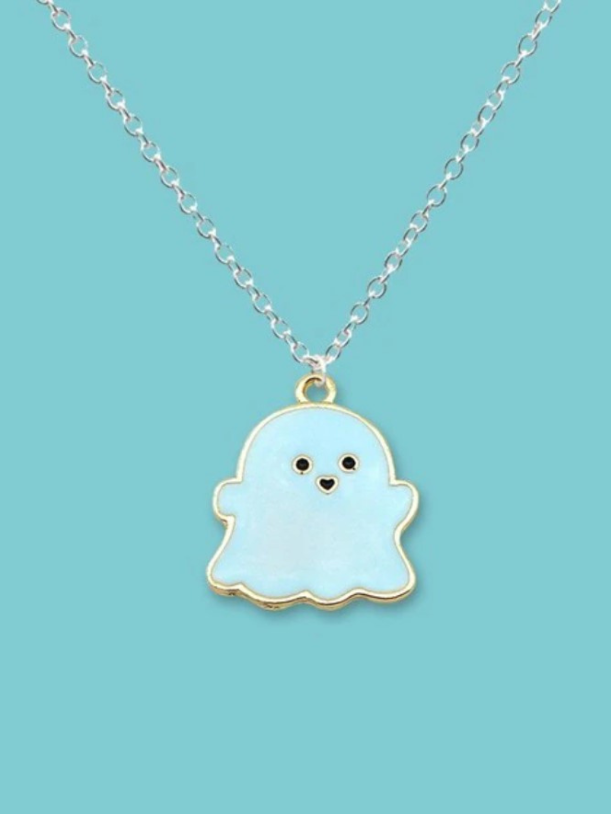 Mia Belle Girls | Ghost Pendant Necklace | Halloween Accessories