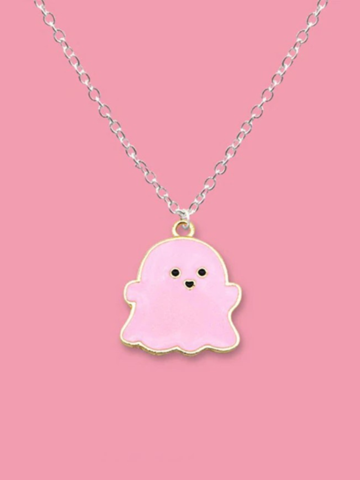 Mia Belle Girls | Ghost Pendant Necklace | Halloween Accessories