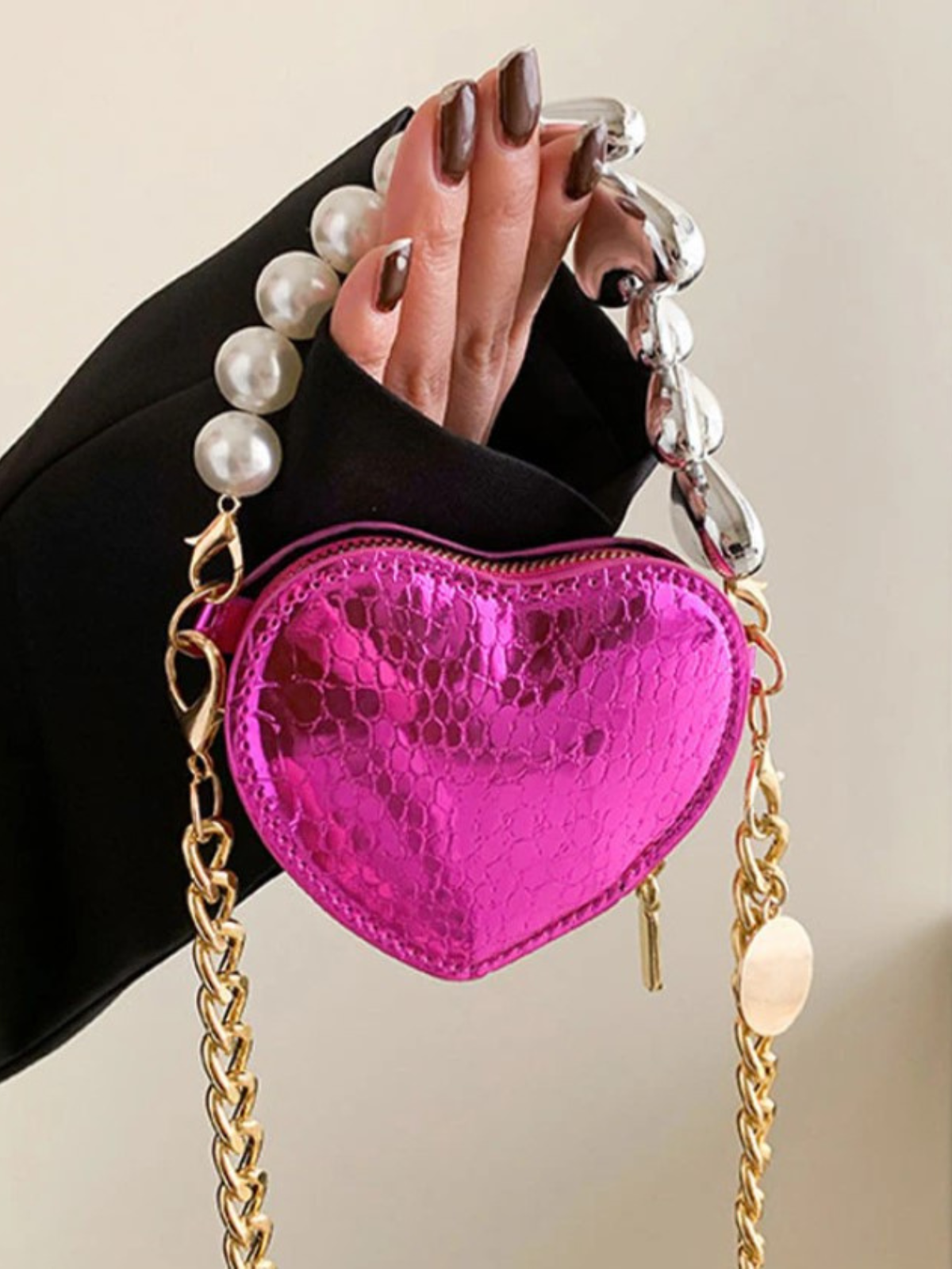 Mia Belle Girls Metallic Heart Crossbody Bag | Girls Accessories