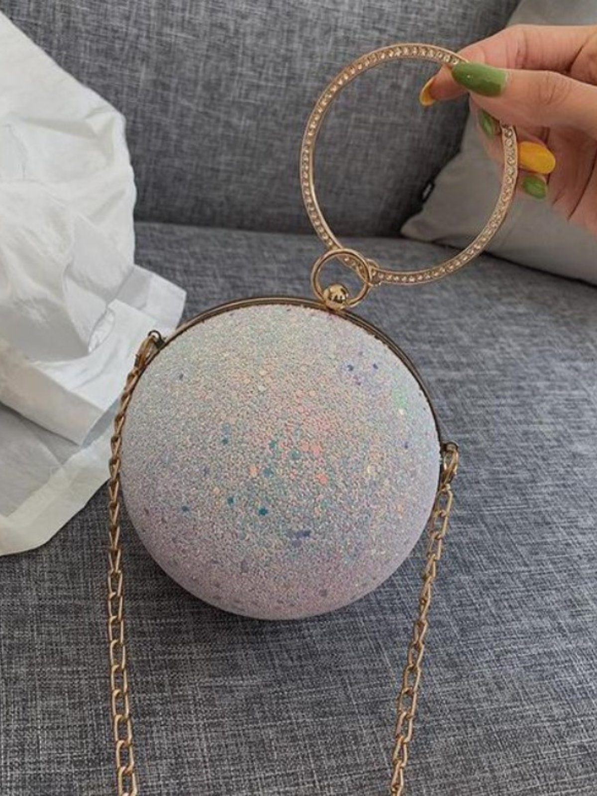 Mia Belle Girls Crystal-Embellished Sphere Clutch | Girls Accessories
