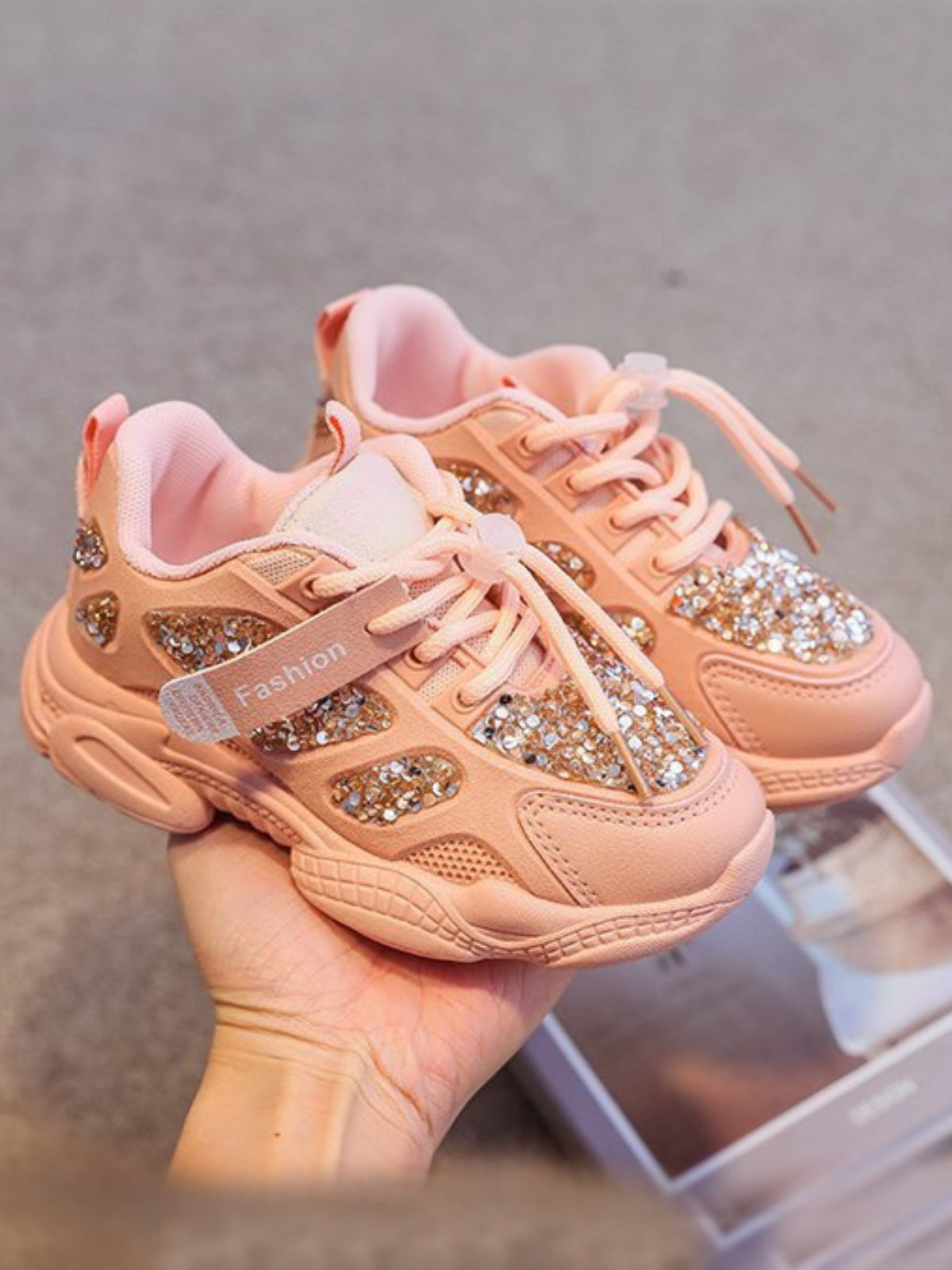 Back To School Shoes | Secure Lace Glitter Sneakers | Mia Belle Girls