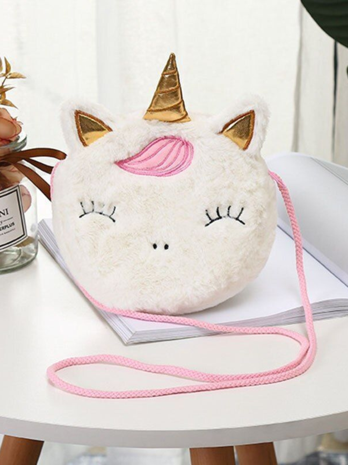 Cutiepie Stylista Fuzzy Unicorn Circle Bag