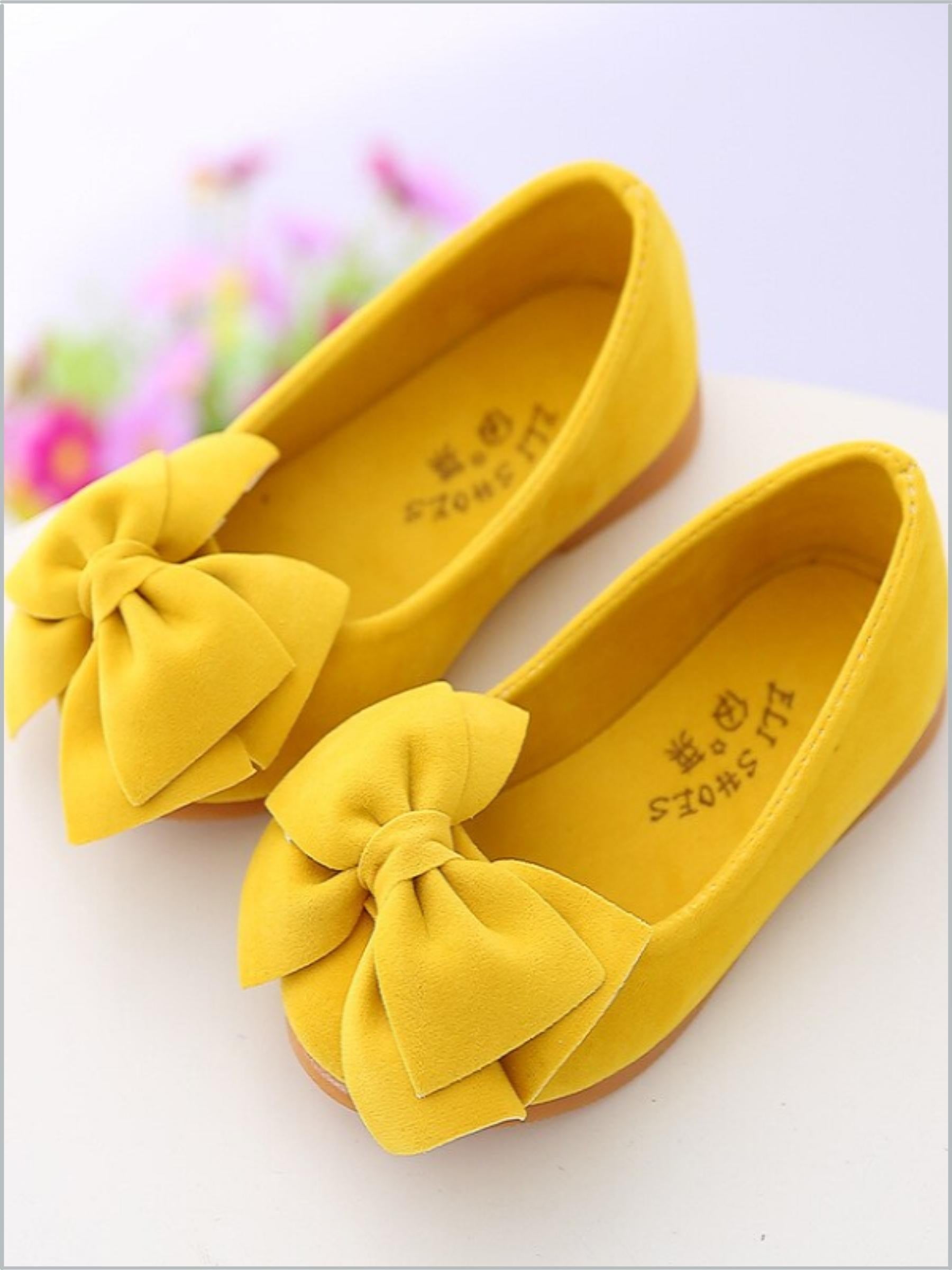 Girls Large Bow Ballerina Flats By Liv and Mia