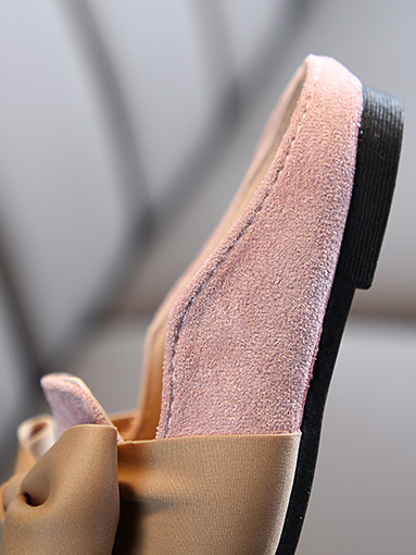 Shoes By Liv & Mia | Toddler Girls Big Bow Suede Slide Loafers