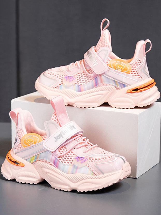 Girls Sporty Design Mesh Sneakers By Liv and Mia Pink