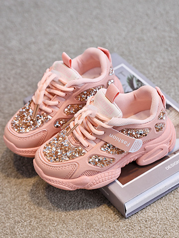 Girls Casual Kid Fleece Lined Sneakers By Liv and Mia Pink