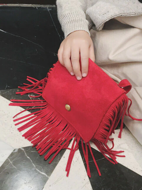 Little Girls Accessories | Sassy Suede Fringe Crossbody Bag
