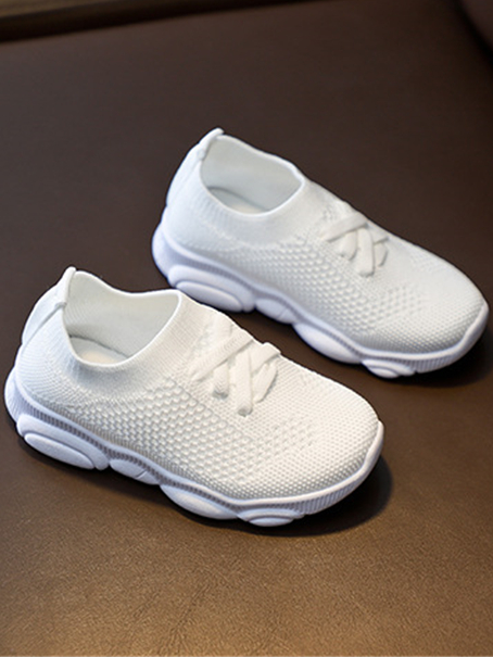 Girls Bear Bottom Antislip Casual Sneakers By Liv And Mia White