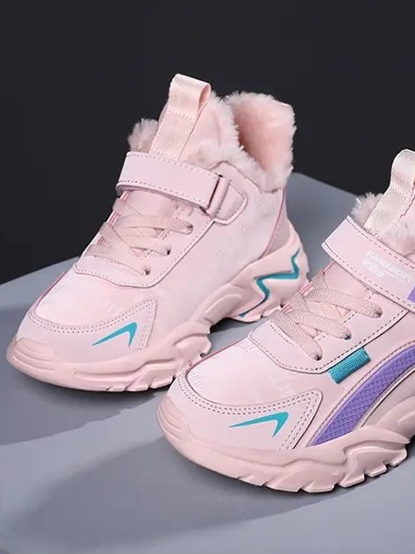 Back To School Shoes | Pink Fleece Lined Sneakers | Mia Belle Girls