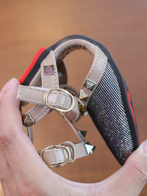 Shoes By Liv & Mia | Studded Pointed Toe Ankle Strap Flats