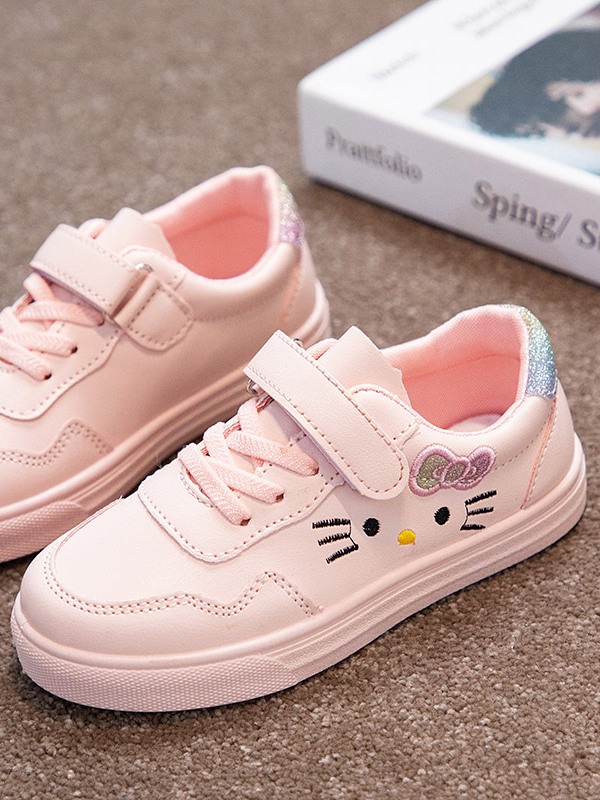 Back To School Shoes | Glitter Heel Kitten Sneakers | Mia Belle Girls