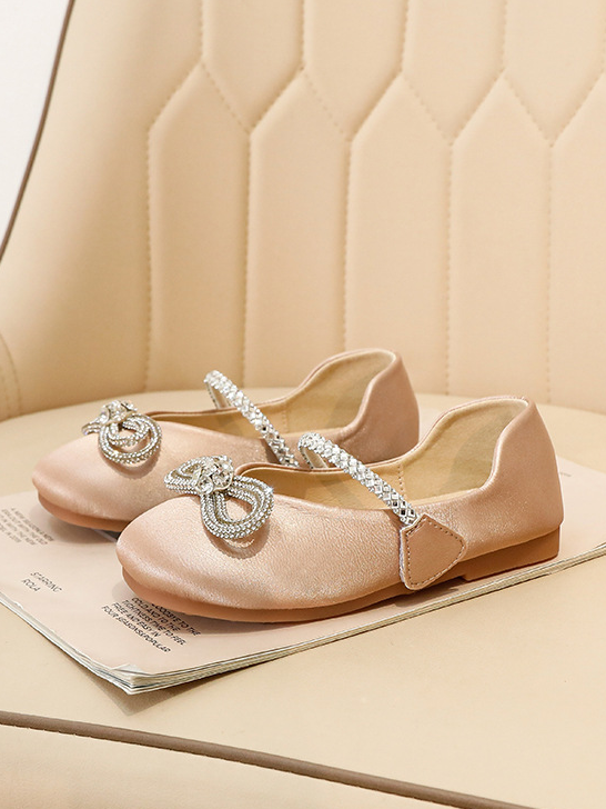 Shoes By Liv & Mia | Girls Diamond Bow Ballet Flats