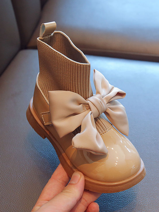 Shoes By Liv & Mia | Girls Satin Bow Sock Loafers | Boutique Shoes 