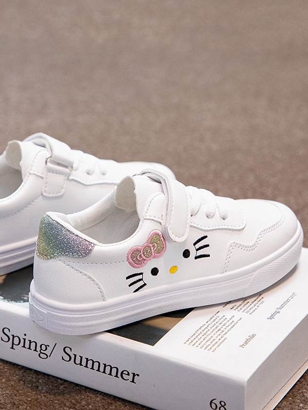 Back To School Shoes | Glitter Heel Kitten Sneakers | Mia Belle Girls