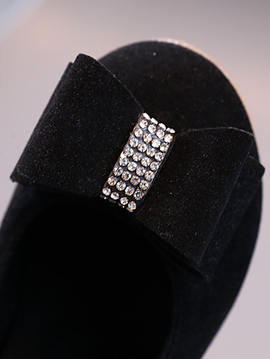 Shoes By Liv & Mia | Velvet Rhinestone Bow Flats - Mia Belle Girls