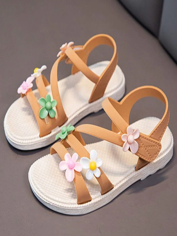 Girls Little Summer Sandals By Liv and Mia - Tan