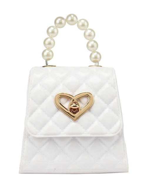 Little Girls Accessories | Patent Heart & Pearls Crossbody Purse