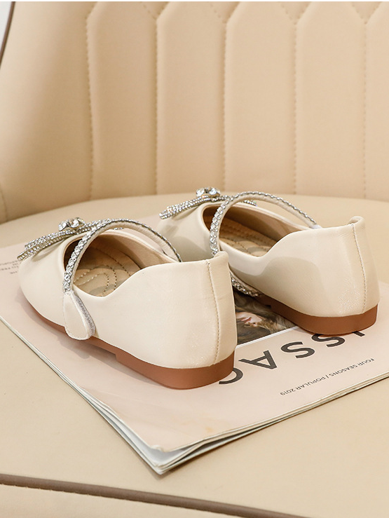 Shoes By Liv & Mia | Girls Diamond Bow Ballet Flats