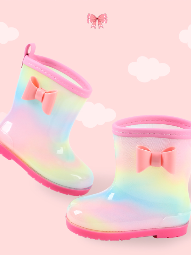 Shoes By Liv & Mia | Gradient Rainbow Rain Boots - Mia Belle Girls