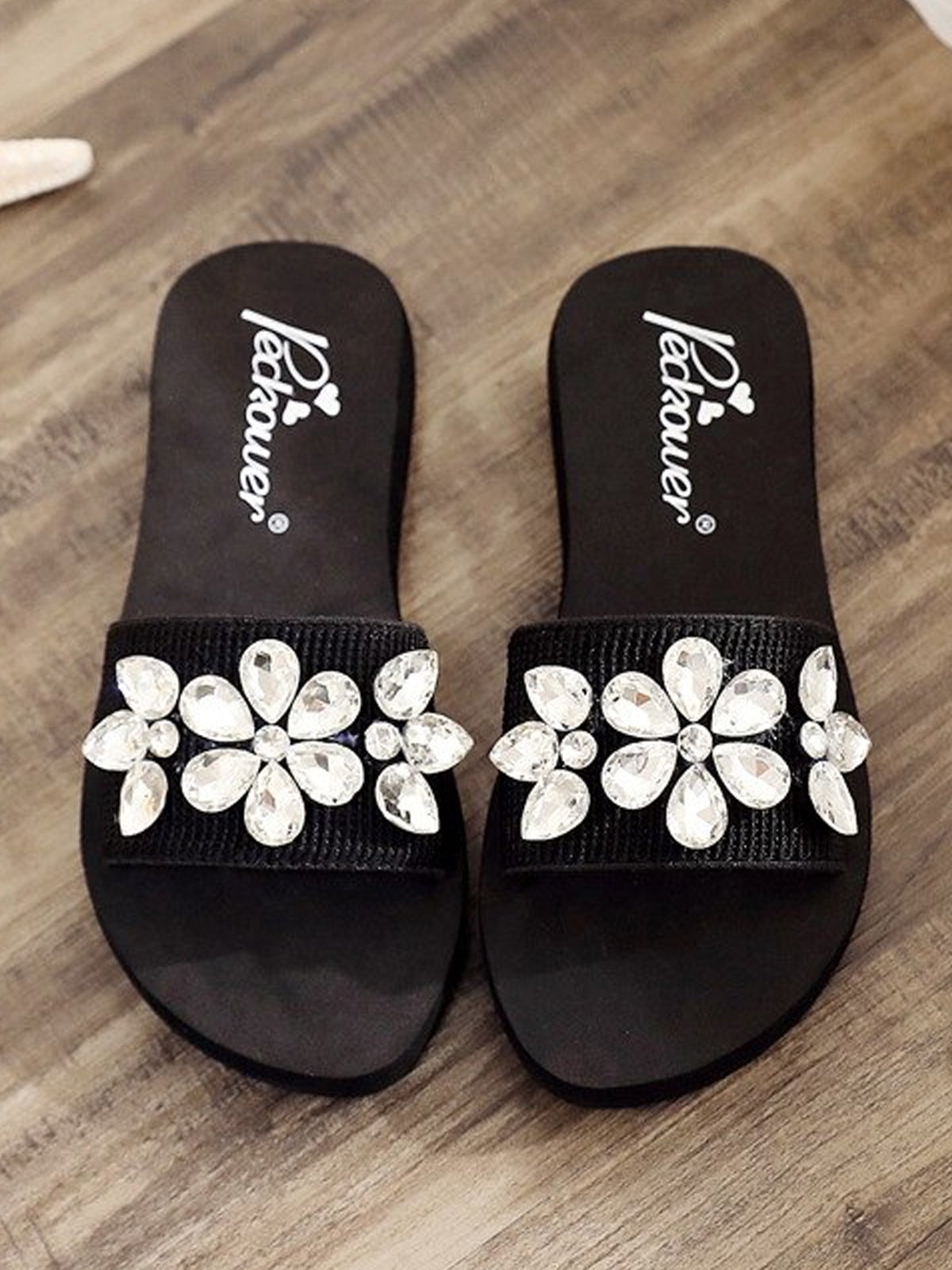 Shoes By Liv & Mia | Girls Rhinestone Embellished Flip Flops