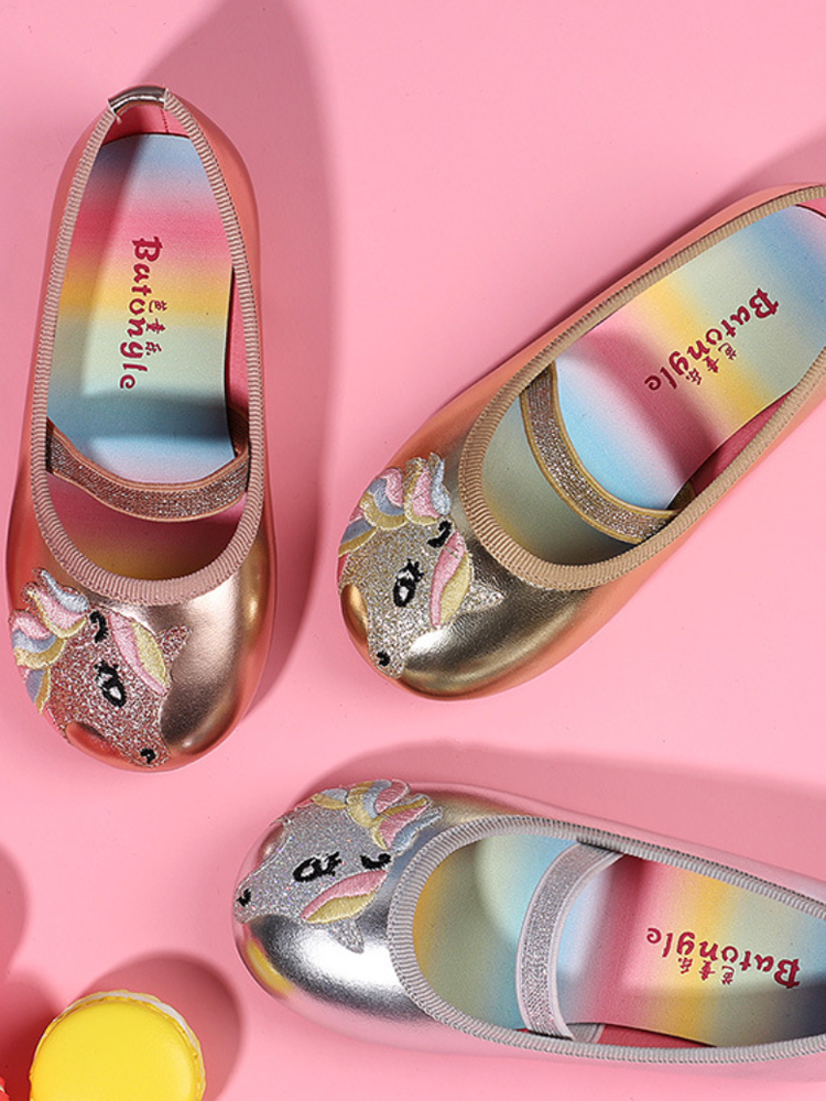 Shoes By Liv & Mia | Unicorn Metallic Ballet Flats - Mia Belle Girls