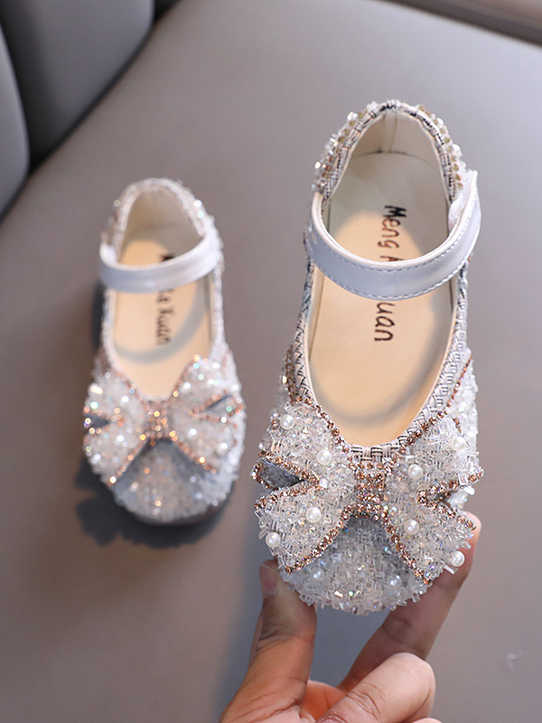 Beautiful Bow Glitter Flats by Liv & Mia
