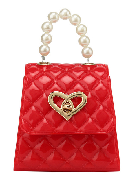 Little Girls Accessories | Patent Heart & Pearls Crossbody Purse
