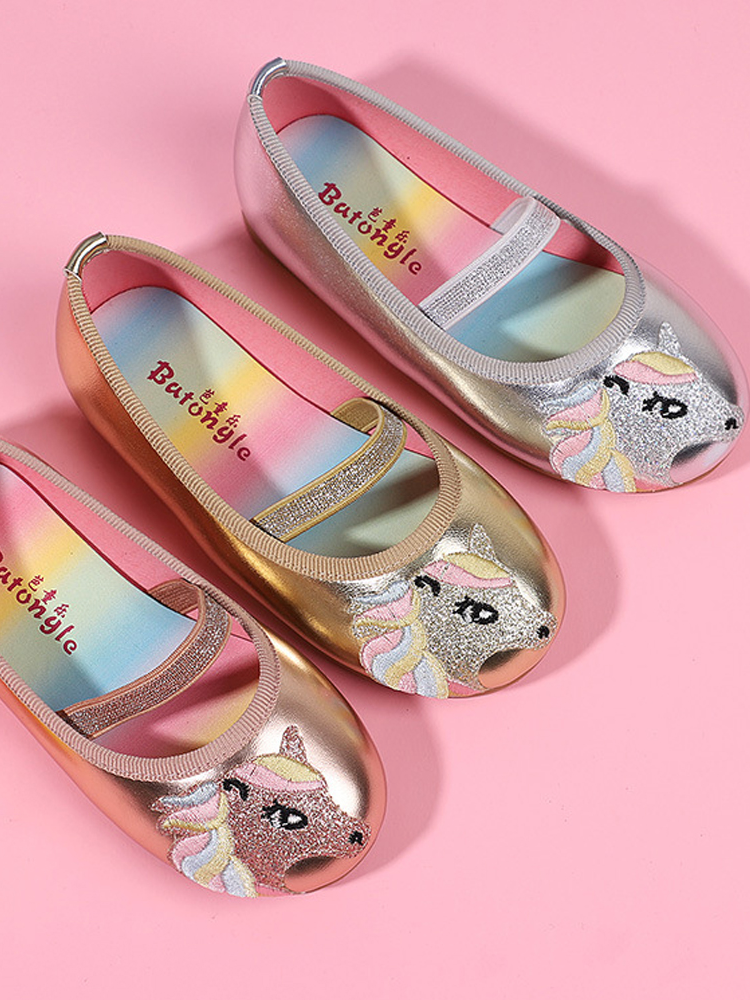 Shoes By Liv & Mia | Unicorn Metallic Ballet Flats - Mia Belle Girls