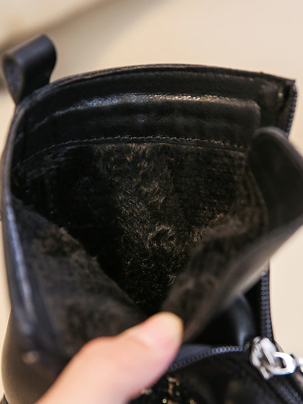 Shoes By Liv & Mia | Girls Houndstooth Front Zipper Boots